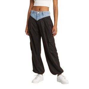 BLANKNYC By Anthropologie Cold Gem Trousers Womens Two-Tone Cargo Pants Size 31